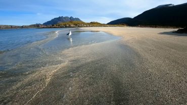 Bølger som skyller mot land