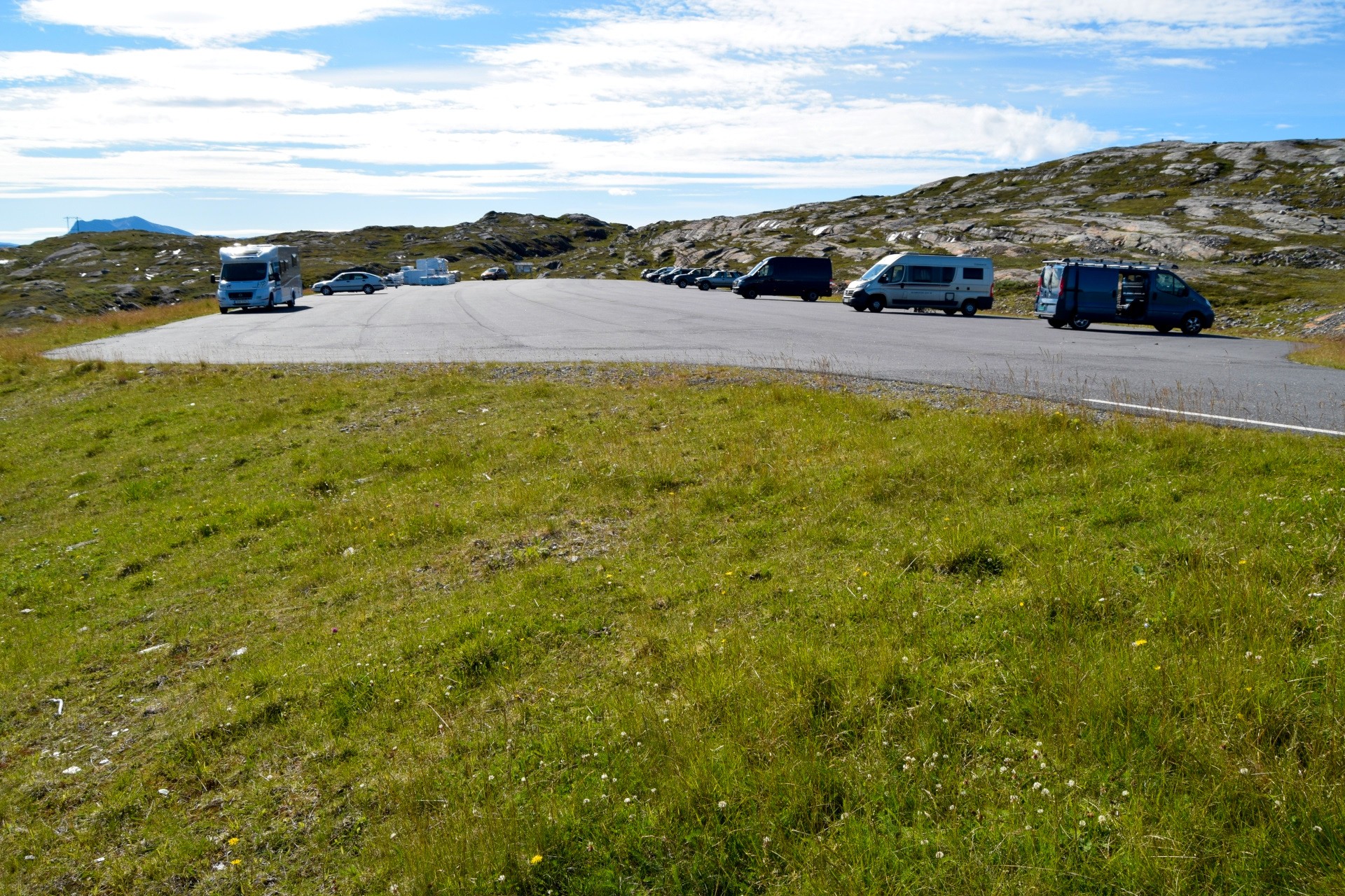 Parkeringsplassen ved Grønnlihågen på Beiarfjellet